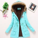 Winter Fur Hood Medium Long Jacket