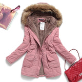 Winter Fur Hood Medium Long Jacket