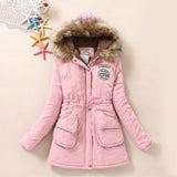 Winter Fur Hood Medium Long Jacket