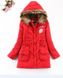Winter Fur Hood Medium Long Jacket