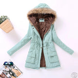Winter Fur Hood Medium Long Jacket