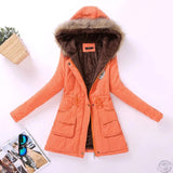 Winter Fur Hood Medium Long Jacket
