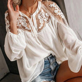 Chiffon Mesh Lace Blouse