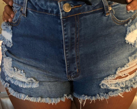 Cut up Jean Shorts