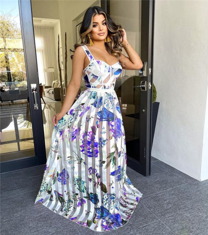 Floral Butterfly Maxi Dress